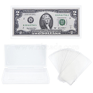 Nbeads Transparent Plastic Commemorative Banknote Storage Bags, with Plastic Commemorative Banknote Storage Boxes, Rectangle, Clear, 17.1~17.3x8.3x0.01cm(ABAG-NB0001-52)