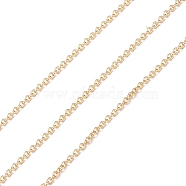 Brass Cable Chains, Soldered, Real 14K Gold Filled Chains, Real 14K Gold Plated, Link: 1.6x1.3x0.3mm(CHC-M023-01G)