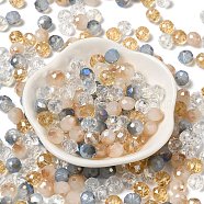 Glass Beads, Faceted, Rondelle, PeachPuff, 8x6mm, Hole: 1mm, about 145pcs/60g(EGLA-A034-SM8mm-37)