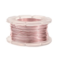 Round Copper Craft Wire, for Jewelry Making, Long-Lasting Plated, Pink, 24 Gauge, 0.5mm, about 39.37 Feet(12m)/roll.(CWIR-C001-01B-08)