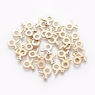 304 Stainless Steel Charms, Constellation/Zodiac Sign, Real 18K Gold Plated, Taurus, 8.8x8.3x1mm, Hole: 0.8mm(STAS-L227-001E)