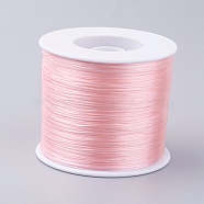 Korean Flat Elastic Crystal String, Elastic Beading Thread, for Stretch Bracelet Making, Misty Rose, 0.5mm, about 546.8 yards(500m)/roll(EW-G005-0.5mm-3)