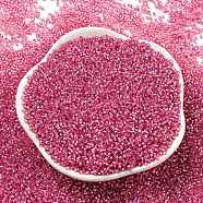 TOHO Round Seed Beads, Japanese Seed Beads, (2106) Silver Lined Milky Mauve, 15/0, 1.5mm, Hole: 0.7mm, about 135000pcs/pound(SEED-TR15-2106)