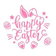 PVC Wall Stickers, for Wall Decoration, Word Happy Easter, Word, 300x600mm(DIY-WH0377-076)