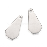 304 Stainless Steel Stamping Blank Tag Pendants, Teardrop, Stainless Steel Color, 17.5x9.5x1mm, Hole: 1mm(X-STAS-S058-36)
