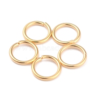 Rack Plating Brass Jump Rings, Open Jump Rings, Long-Lasting Plated, Real 24K Gold Plated, 8x1mm, 18 Gauge, Inner Diameter: 6mm(KK-O139-18Q-G)