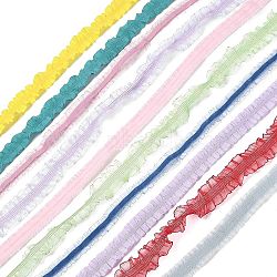 Polyester Elastic Ruffled Decor Cord, Flat, Mixed Color, 1-1/8 inch(30mm), about 1.09 Yards(1m)/pc(OCOR-XCP0002-36)