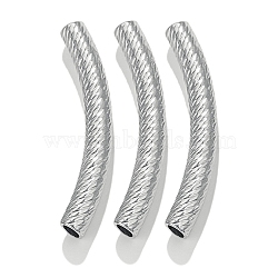 304 Stainless Steel Curved Tube Beads, Stainless Steel Color, 36x5mm, Hole: 4x3mm(STAS-M071-03B-P)