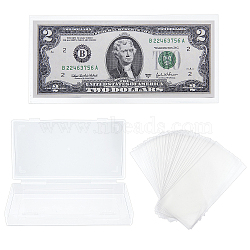 Nbeads Transparent Plastic Commemorative Banknote Storage Bags, with Plastic Commemorative Banknote Storage Boxes, Rectangle, Clear, 17.1~17.3x8.3x0.01cm(ABAG-NB0001-52)