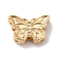 Brass Beads, Butterfly, Real 18K Gold Plated, 8x13x4mm, Hole: 1.8mm(KK-G503-04G)