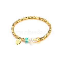 Stainless Steel Stretch Bracelets for Women, Real 18K Gold Plated, No Size(YQ2968)