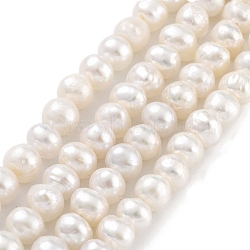 Natural Cultured Freshwater Pearl Beads Strands, Potato, Beige, 5~6mm, Hole: 0.6mm, about 33pcs/strand, 6.89~7.09 inch(17.5~18cm)(PEAR-C003-13D)