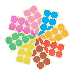 CRASPIRE Self Adhesive Sticker, Flat Round, Mixed Color, 21x11x0.02cm, Stickers: 5cm, 8 colors, 48pcs/color, 384pcs/set(DIY-CP0002-64)