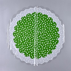 Oriented Polypropylene(OPP) Plastic Gift Wrapping Paper, Christmas Theme, for Apple, Candy, Flat Round with Flower Pattern, Green, 58.5x0.003cm, 20pcs/bag(AJEW-F043-01F)