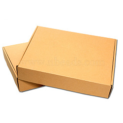 Kraft Paper Folding Box, Corrugated Board Box, Postal Box, Tan, 40x28.5x6cm(OFFICE-N0001-01G)