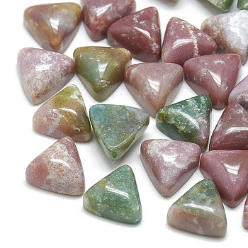 Natural Indian Agate Cabochons, for Photo Pendant Craft Jewelry Making, Triangle, 9.5~10x10x5.5mm
