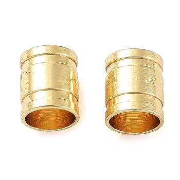 304 Stainless Steel Cord End Caps, Column, Golden, 7x6mm, Hole: 5mm