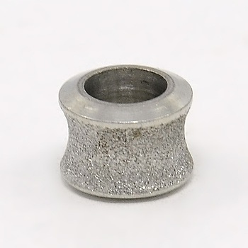 Stainless Steel Large Hole Column Textured Beads, Stainless Steel Color, 10x7mm, Hole: 6mm