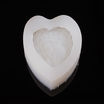 Heart Jewelry Tray Silicone Molds, Resin Casting Molds, For UV Resin, Epoxy Resin Jewelry Making, Ghost White, 91x76.5x40mm, Inner size: about 90x63mm