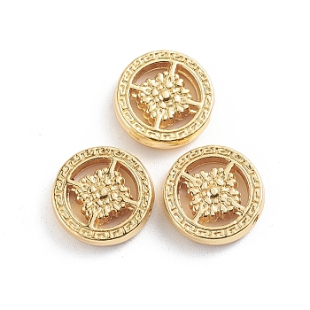 Alloy Beads, Long-Lasting Plated, Flat Round, Golden, 12.5x3mm, Hole: 1.4mm