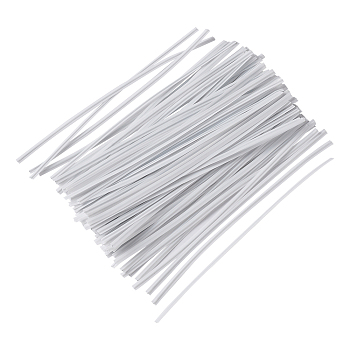 PE Nose Bridge Wire for Mouth Cover, with Galvanized Iron Wire Single Core Inside, DIY Disposable Mouth Cover Material, White, 20cm(7.87 inch) , 4mm wide