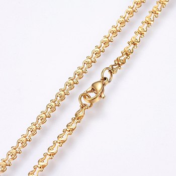 304 Stainless Steel Chain Necklaces, with Lobster Claw Clasps, Golden, 19.69 inch(50cm), 3x1.5mm