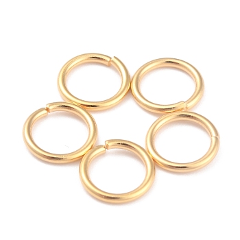 Rack Plating Brass Jump Rings, Open Jump Rings, Long-Lasting Plated, Real 24K Gold Plated, 8x1mm, 18 Gauge, Inner Diameter: 6mm