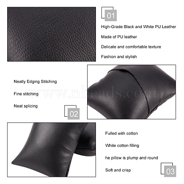 Imitation Leather Bracelet/Watch Pillow Jewelry Displays(BDIS-WH0003-02)-4