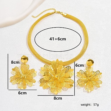 Iron Filigree Flower Jewelry Set(IK5732)-2
