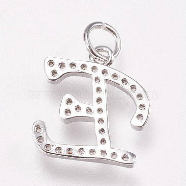 Pendentifs de lettre en laiton avec zircone cubique de micro pave(ZIRC-A010-E02)-2