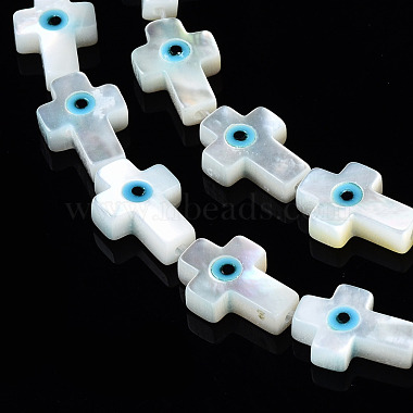 Natural White Shell Mother of Pearl Shell Beads(SHEL-N026-156)-3