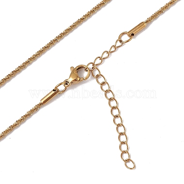 Ion Plating(IP) 304 Stainless Steel Bone Rope Chain Necklace for Women(NJEW-I121-01A-G)-2