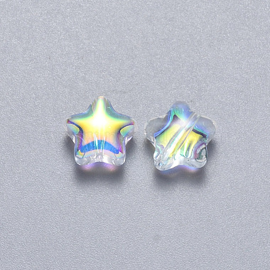 Perles de verre peintes par pulvérisation transparent(GLAA-R211-04-G05)-2