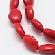 Dyed Synthetical Turquoise Oval Bead Strand(G-P083-89)-3