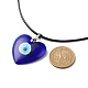 Collier pendentif mauvais œil au chalumeau bleu avec cordon ciré pour femme(NJEW-JN03955-03)-5