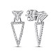 TINYSAND 925 Sterling Silver Triangle Drop Stud Earrings(TS-E333-S)-2
