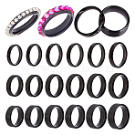 18Pcs 18 Styles Stainless Steel Simple Plain Band Ring for Unisex, Black, 4~8mm, Inner Diameter: 16.1~21.9mm.(RJEW-UN0003-01EB)