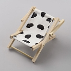 Polyester & Wood Mini Chair Shape Cell Phone Stand, Detachable Plastic Mobile Phone Holder, White, 115x120x106mm(AJEW-WH20019-155A)