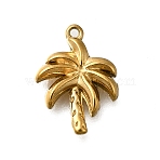 304 Stainless Steel Charms, Coconut Tree Charm, Ion Plating(IP), Real 18K Gold Plated, 14.5x10.5x2.5mm, Hole: 1mm(STAS-C119-26G)