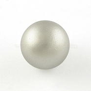 No Hole Spray Painted Brass Round Bell Beads, Fit for Cage Ball Pendants, Silver, 16mm(KKB-R001-16mm-08)