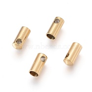 Ion Plating(IP) 304 Stainless Steel Cord Ends, End Caps, Column, Golden, 8.5x3.8mm, Hole: 1.8mm, Inner Diameter: 3mm(STAS-F232-01E-G)