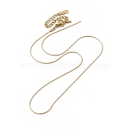 304 Stainless Steel Cardano Chain Necklaces, with Chain Extender & Lobster Claw Clasp, Real 14K Gold Plated, 16-1/8 inch(41cm), 0.05cm(NJEW-G097-06G)