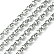 304 Stainless Steel Rolo Chains, Belcher Chain, Unwelded, Stainless Steel Color, 6x2mm(STAS-M032-42P-5.7mm)