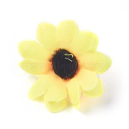 Handmade Silk Cloth Sunflower, Artificial Flower Head, For Wedding Party Decoration, Yellow, 40x16~17mm, Inner Diameter: 2mm(DIY-WH0134-A01)