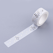 DIY Scrapbook Decorative Paper Tapes, Adhesive Tapes, Tree of Life, White, 15mm(DIY-F014-A03)