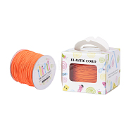 Elastic Cord, with Nylon Outside and Rubber Inside, Round, Orange Red, 1mm, 109.36yards/roll(100m/roll)(EC-JP0003-1mm-018A)