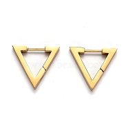 304 Stainless Steel Triangle Huggie Hoop Earrings, Golden, 16x18x3mm, Pin: 1mm(STAS-J033-02B-G)