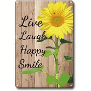 UV Protected & Waterproof Aluminum Warning Signs, Live Laugh Happy Smile, Colorful, 30x20cm, Hole: 4mm(AJEW-WH0111-K58)