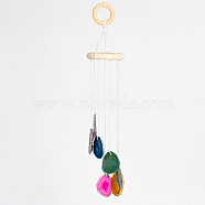 Nuggets Natural Agate Wind Chime, for Outdoor Home Garden Decor Geode Hanging Decorations , Colorful, 315mm(PW23051615603)