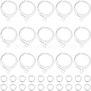 20Pcs 304 Stainless Steel Leverback Earring Findings, 20Pcs Brass Jump Rings, 925 Sterling Silver Plated, 4~14x4~12x0.6~2mm, Hole: 1.2mm, Pin: 0.6x1mm, 20pcs/style(DIY-BBC0001-83)